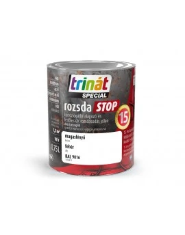 Trinat Special STOP rugină argintiu lucios 0.75l, grund și vopsea cu uscare rapidă, vopsea direct pe rugină (rozsdaSTOP), protecție anticorozivă 15 ani
