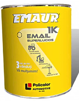 Policolor Emaur 1K  vopsea auto alb polar 101, nemetalizată pentru caroserie 1litru