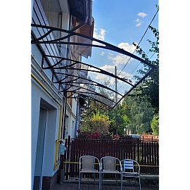 Copertină Rimini, braț aluminiu de 1.5m, model de bază, policarbonat solid 4mm, diferite lățimi de copertină și culori