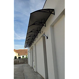 Copertină Napoli, lungime braț 0.8m, model de bază, policarbonat solid 3mm, diferite lățimi de copertină și culori