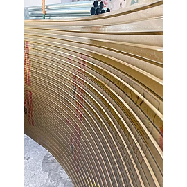 Policarbonat compact/solid cutat trapez, la rolă, grosime 1mm, protejat UV, lățime 1.26m (vânzare la metru liniar), bronz-fumuriu