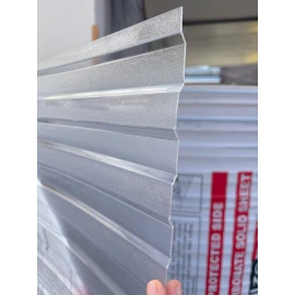 Policarbonat compact/solid cutat trapez, la rolă, grosime 1mm, protejat UV, lățime 1.26m (vânzare la metru liniar), transparent-clar