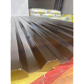 Placă din policarbonat compact/solid 2000mm x 1060mm x 1mm, cu profil trapez clar/transparent