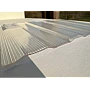 Policarbonat compact/solid cutat trapez 50/5, grosime 1mm, rolă 10 ml, protejat UV, lățime 1.26m, transparent-clar (preț/rolă)