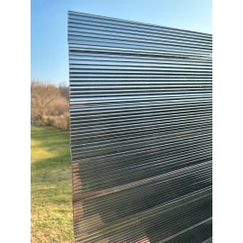 Policarbonat compact/solid cutat trapez 50/5, grosime 1mm, rolă 20 ml,  protejat UV, lățime 1.26m, gri (preț/rolă)