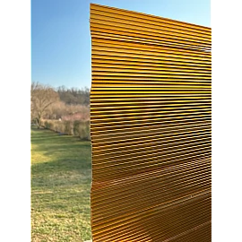 Policarbonat compact/solid cutat trapez 50/5, grosime 1mm, rolă 20 ml,  protejat UV, lățime 1.26m, maro-coniac (preț/rolă)