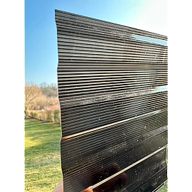 Policarbonat compact/solid cutat trapez 50/5, grosime 1mm, rolă 20 ml,  protejat UV, lățime 1.26m, negru (preț/rolă)