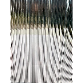 Policarbonat compact/solid cutat trapez 50/5, grosime 1mm, rolă 20 ml,  protejat UV, lățime 1.26m, transparent-clar (preț/rolă)