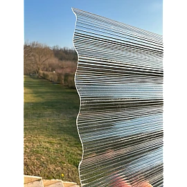 Policarbonat pentru sere 1.06m x 2m, placă policarbonat compact/solid ondulat 30/10, grosime 1mm, protejat UV, transparent-clar (preț/buc)