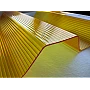 Placă din policarbonat compact/solid 1mm x 1060mm x 2000mm, cu profil trapez 76/18 multiliniar GALBEN