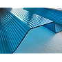 Placă din policarbonat compact/solid 1mm x 1060mm x 2000mm, cu profil trapez 76/18 multiliniar albastru închis