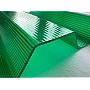 Placă din policarbonat compact/solid 1mm x 1060mm x 2000mm, cu profil trapez 76/18 multiliniar verde