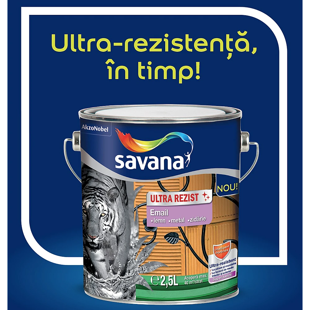 Savana ULTRAREZIST email superlucios negru 0.75l, vopsea pentru interior și exterior