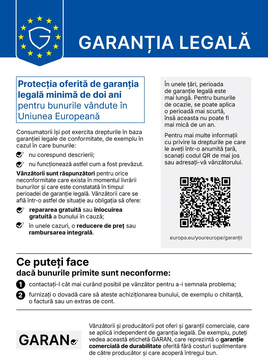 Notificarea armonizată a UE privind garanția legală